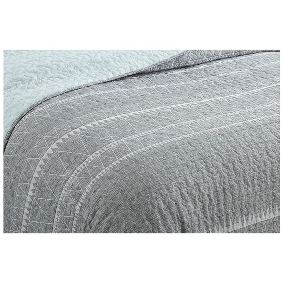GENERICO - Cubrecama Sherpa 2 Plazas - Gris Triángulos M946