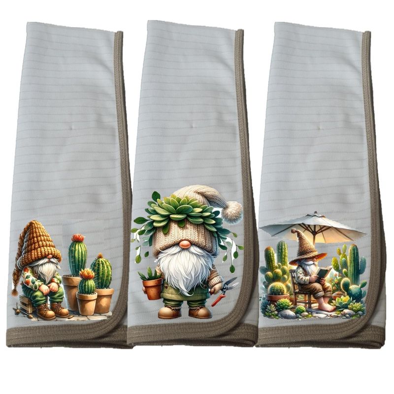 DCOBRE - Pack 3 Paños de Loza grueso con Cobre, Duendes Suculentas.