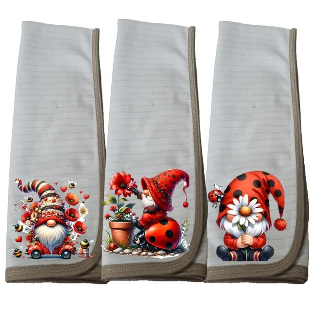 DCOBRE - Pack 3 Paños de Loza grueso con Cobre, Duendes Chinitas.