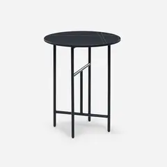 ROSEN - Mesa Lateral Delfi Circular 45 x 55 cm Negro.