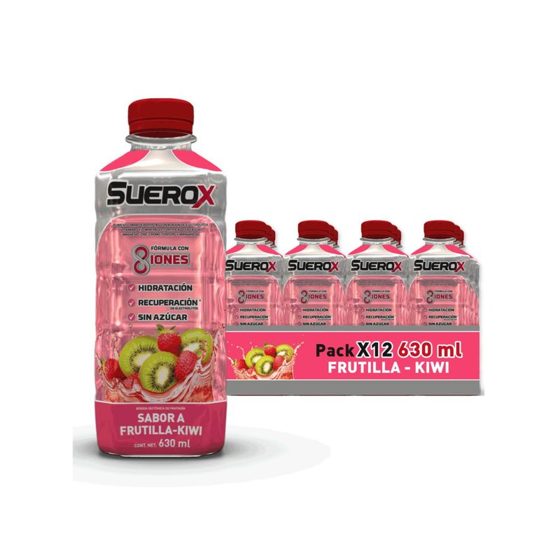 SUEROX - Pack 12 Unidades Suerox Frutilla-Kiwi 12X630 Ml