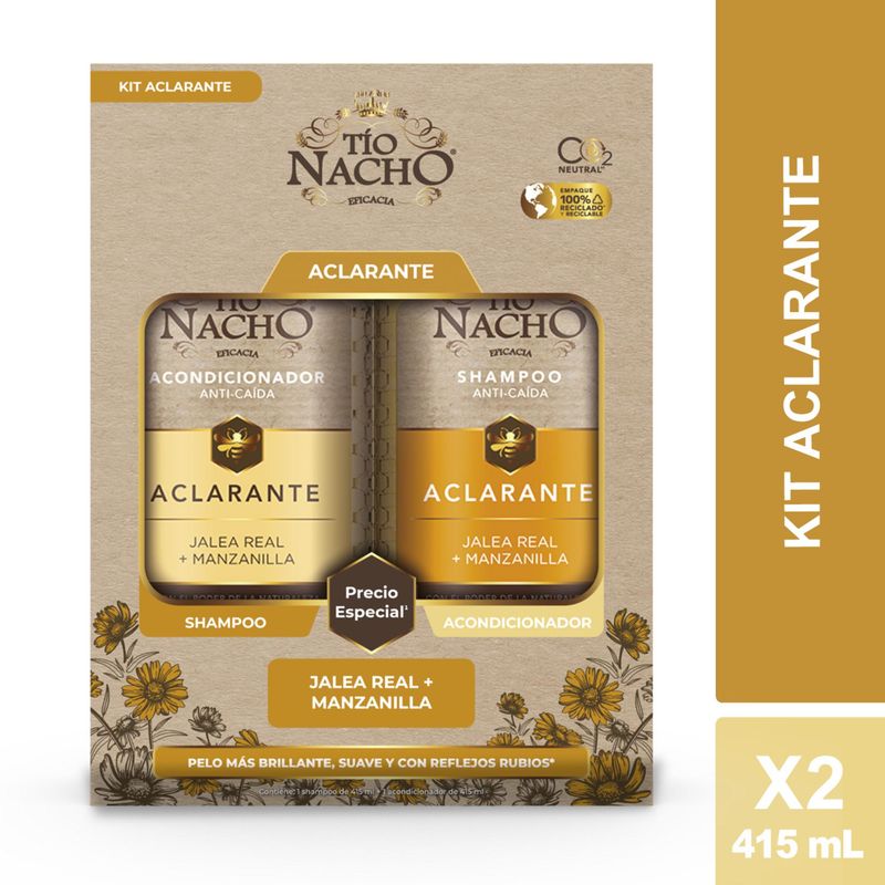 TIO NACHO - Pack Tío Nacho Aclarante Shampoo + Acondicionador 415 ML