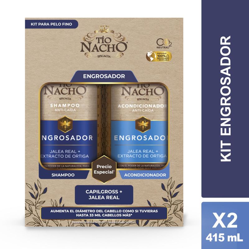 TIO NACHO - Pack Tío Nacho Engrosador Shampoo + Acondicionador 415 ML