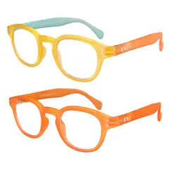 KANALLA - Pack 2 Lentes de Lectura Filtro Luz Azul y UV mod Folie Amarillo /Naranjo 2.5