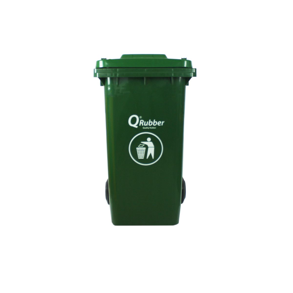 QRUBBER - Basurero Contenedor Basura Qrubber 240 lts. verde Qrubber