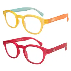 KANALLA - Pack 2 Lentes de Lectura Filtro Luz Azul y UV mod Folie Amarillo / Rojo 2.5
