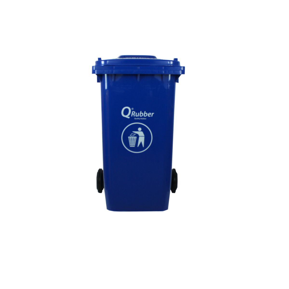 QRUBBER - Basurero Contenedor Basura azul 240 lts QRubber