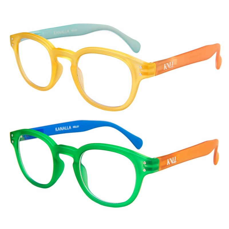 KANALLA - Pack 2 Lentes de Lectura Filtro Luz Azul y UV mod Folie Verde Amarillo 1.0