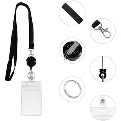 GENERICO - Porta Credenciales Tarjetas Id Retractil Cinta Lanyard