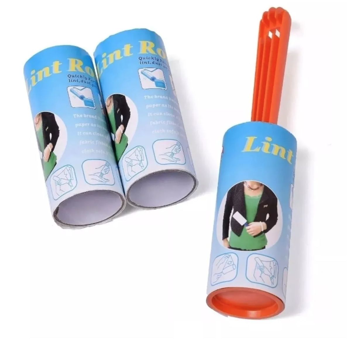 GENERICO - Saca Quita Pelusa Ropa Rodillo Lint Roller Con 2 Repuestos