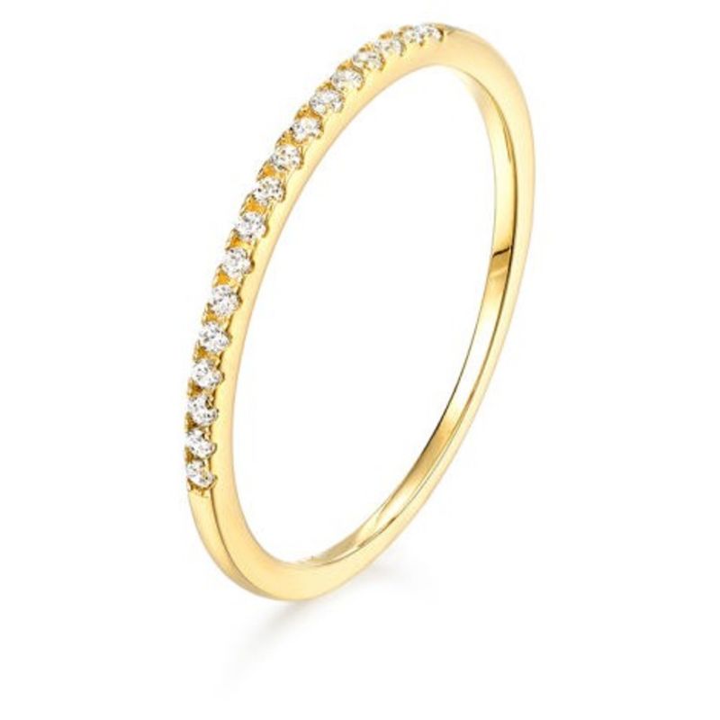 GENERICO - Anillo Bañado en Oro 18K con Piedra Circones Mujer Joya