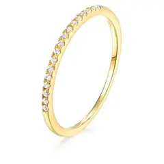 GENERICO - Anillo Bañado en Oro 18K con Piedra Circones Mujer Joya