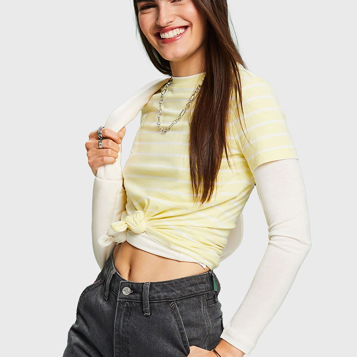 ESPRIT - Polera De Rayas Con Cuello Redondo Mujer Esprit ESPRIT