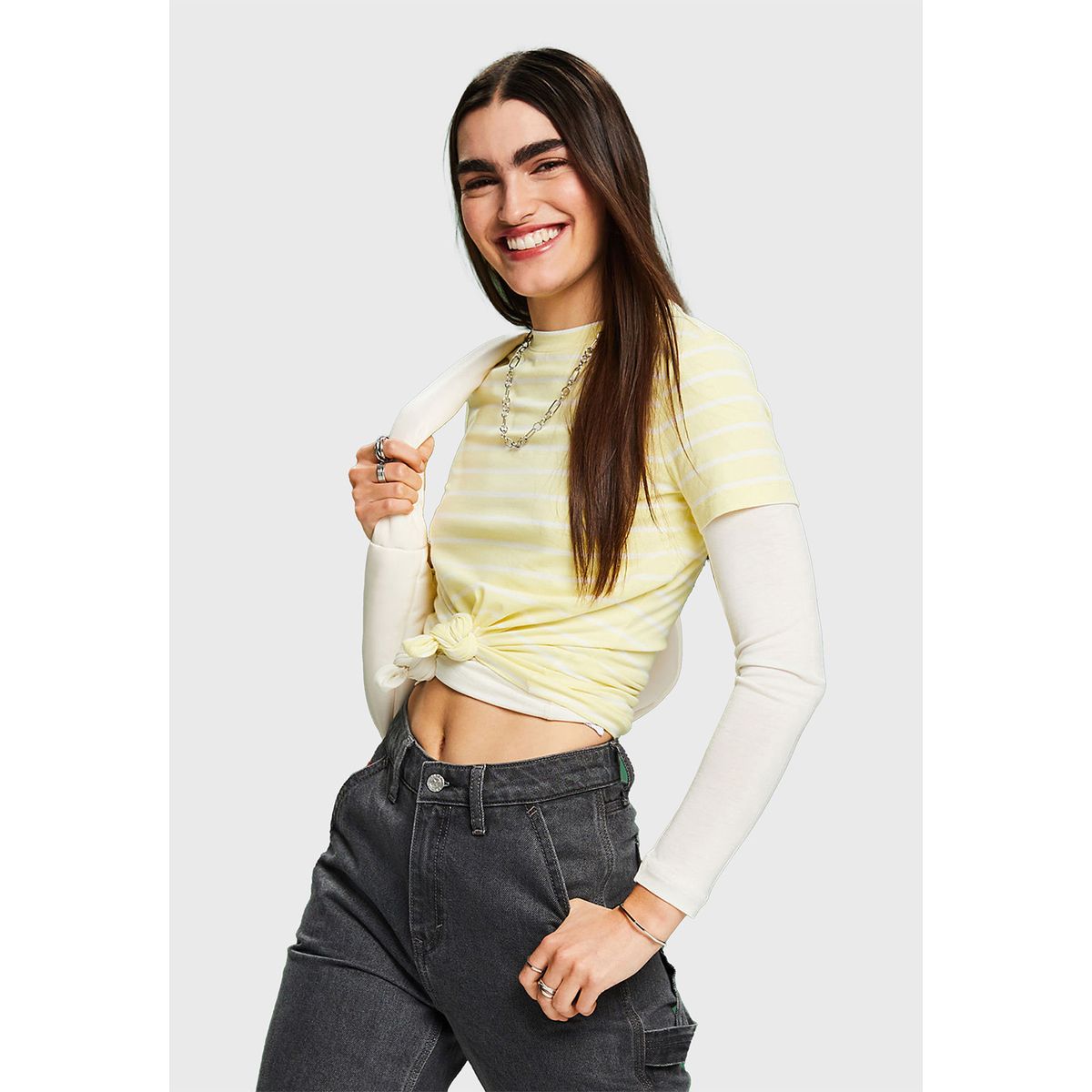 ESPRIT - Polera De Rayas Con Cuello Redondo Mujer Esprit ESPRIT