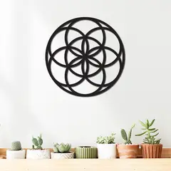 ELAB PROPIA - Cuadro Geometría Sagrada Semilla de la Vida 40cm - Madera Fun Republic