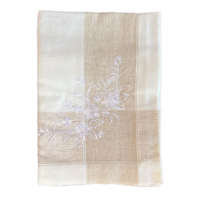 ELIZABETH PEPER - Mantel para Mesa de Tela Lino Beige Blanco 150x220