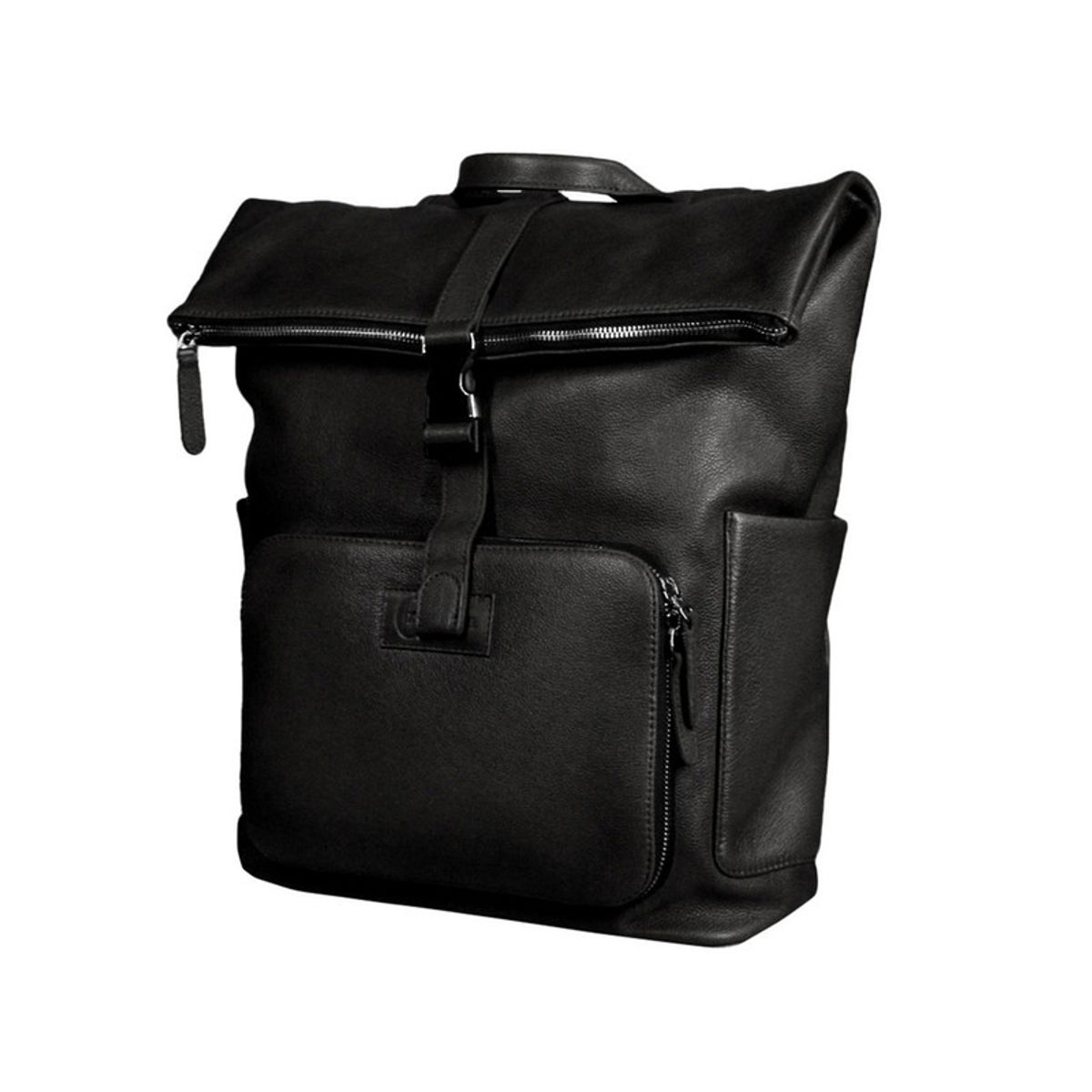 CRAFTMEN - Mochila 100% cuero natural Belfast color Negro