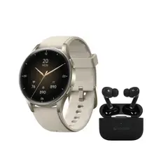 LHOTSE - Pack Smartwatch Vibe 05 Cream + Audífonos Negro