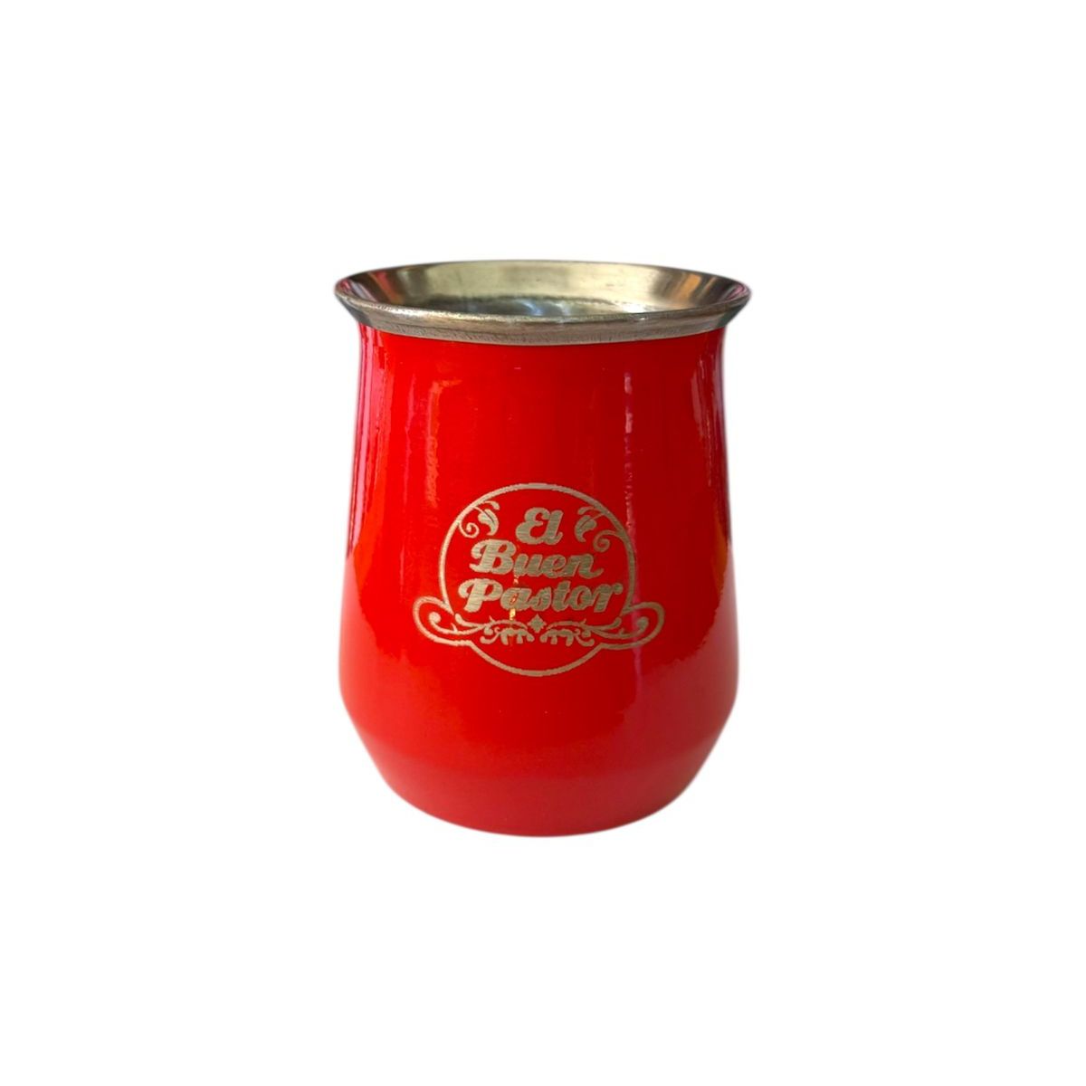 EL BUEN PASTOR - Mate Acero Inoxidable Rojo con Bombilla El Buen Pastor