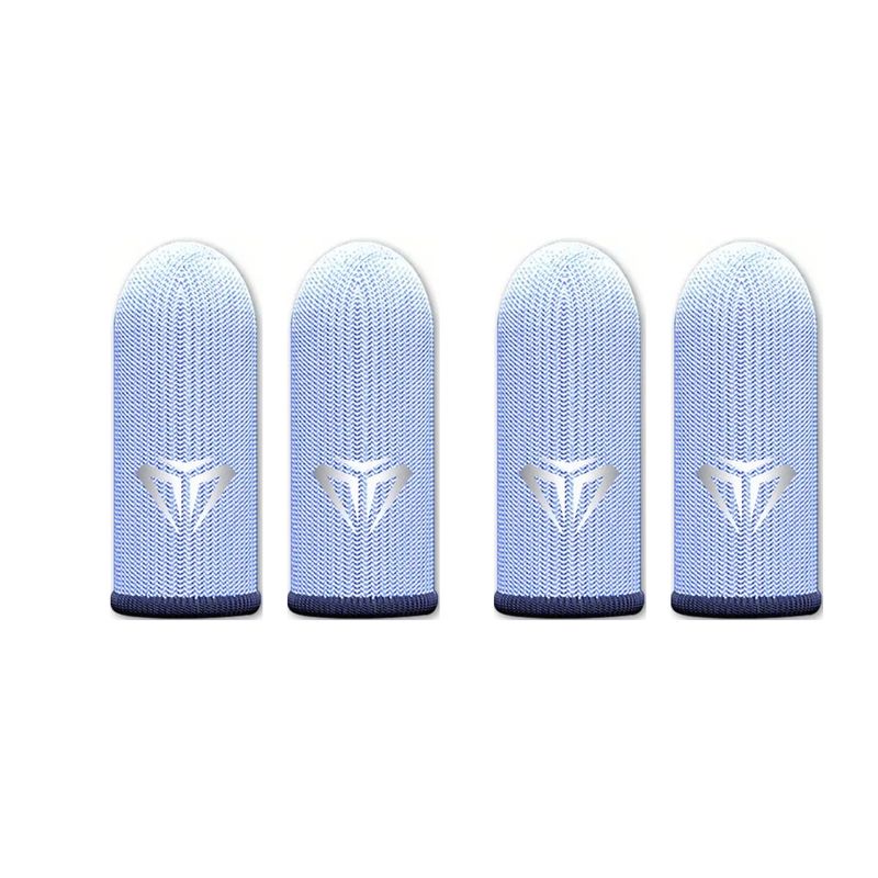 GENERICO - Pack X4 Dedales Gamer Fundas Fibra Plata Edición Ultra Blanco Negro