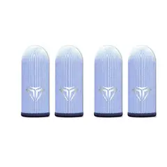 GENERICO - Pack X4 Dedales Gamer Fundas Fibra Plata Edición Ultra Blanco Negro
