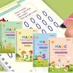 GENERICO - PACK 4 LIBRO DE APRENDIZAJE TRAZOS 3D MONTESSORI