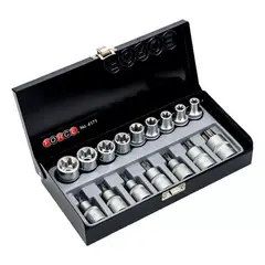 FORCE - Juego Dados Torx 12 Macho Y Hembra 16 Piezas -