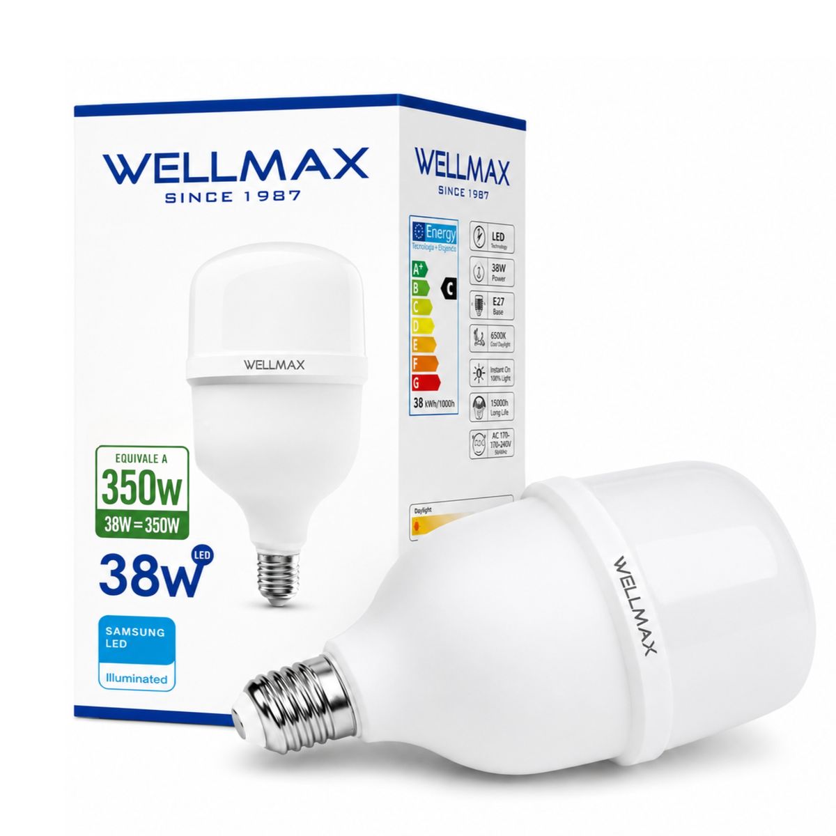 Ampolleta LED Wellmax 38W High Power Professional Line T115, marca WELLMAX - Foto Principal