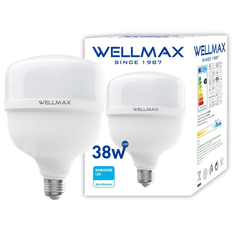 OEM - Ampolleta LED Wellmax 38W High Power Professional Line T115 - Blanco