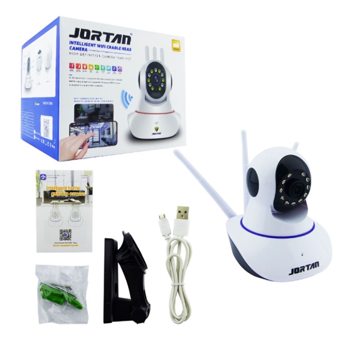 OEM - CAMARA VIGILANCIA IP 11 LED WIFI JORTAN 3 ANTENAS APP YOOSE 2 MILLONES PIXELES