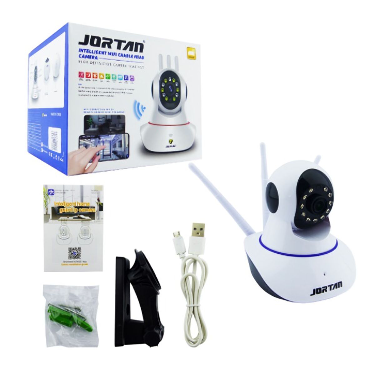 OEM - CAMARA VIGILANCIA IP 11 LED WIFI JORTAN 3 ANTENAS APP YOOSE 2 MILLONES PIXELES