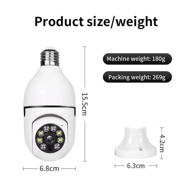 GENERICO - Camara Ampolleta de seguridad inteligente WIFI IP 360 grados soquete E27