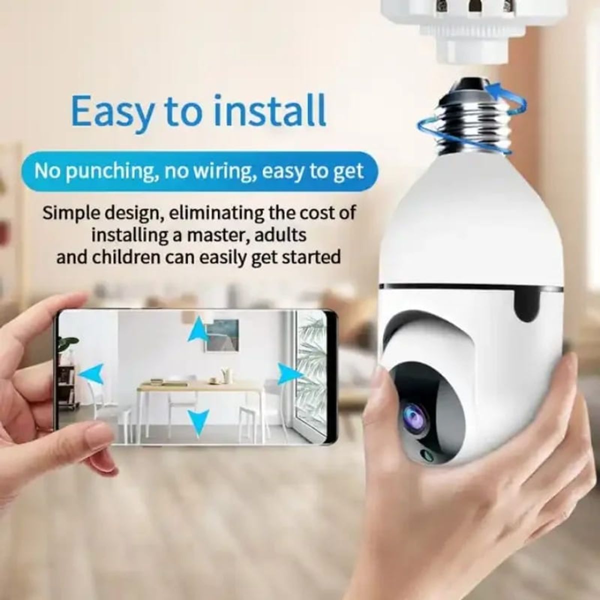 GENERICO - Camara Ampolleta de seguridad inteligente WIFI IP 360 grados soquete E27