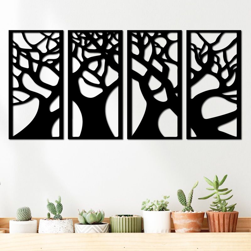 ELAB PROPIA - Set 4 Cuadros Arbol de la Vida 40x20cm c.u. - Madera Fun Republic