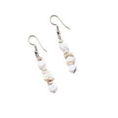 GENERICO - Aros en piedra Howlita Blanca