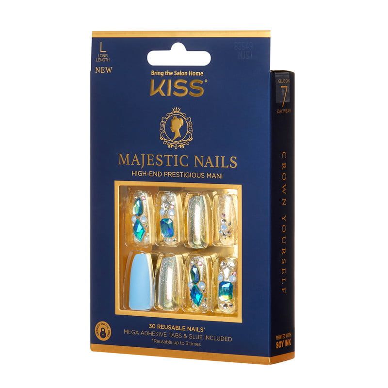 KISS BY IMSIBEAUTY - UÑAS KISS MAJESTIC - BLUE DIAMOND