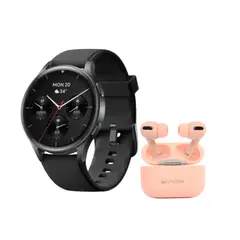 LHOTSE - Pack Smartwatch Vibe 05 Black + Audífonos Rosado