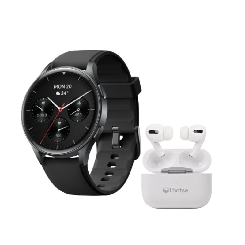LHOTSE - Pack Smartwatch Lhotse Vibe 05 Black + Audífonos Blanco