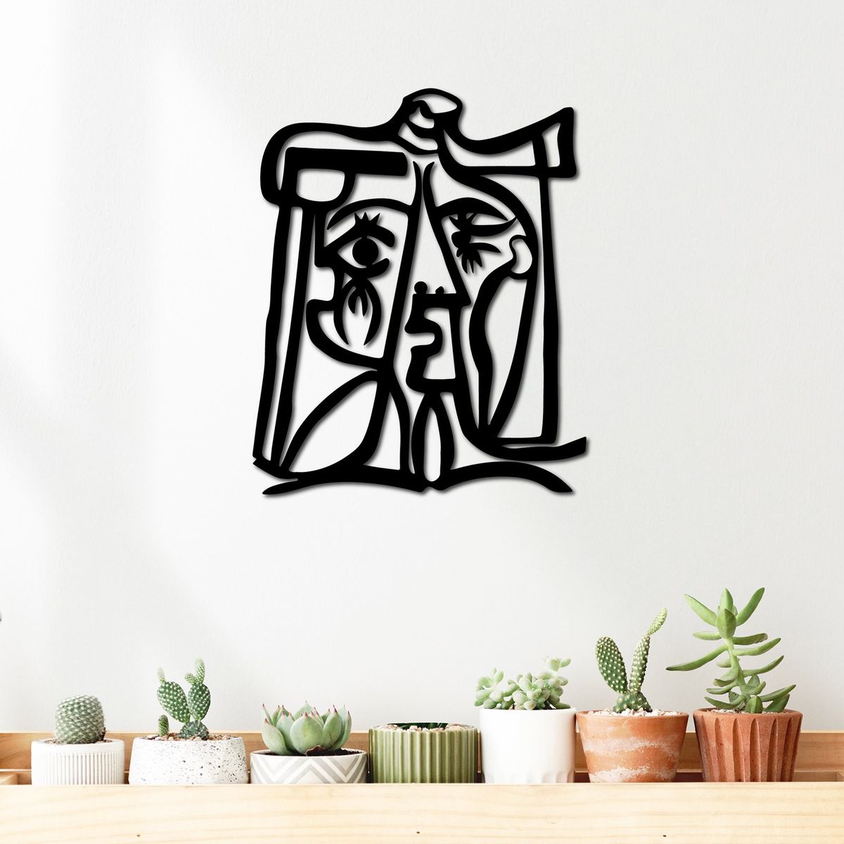 ELAB PROPIA - Cuadro Picasso Cubismo Abstracto 40x33cm - Madera Fun Republic