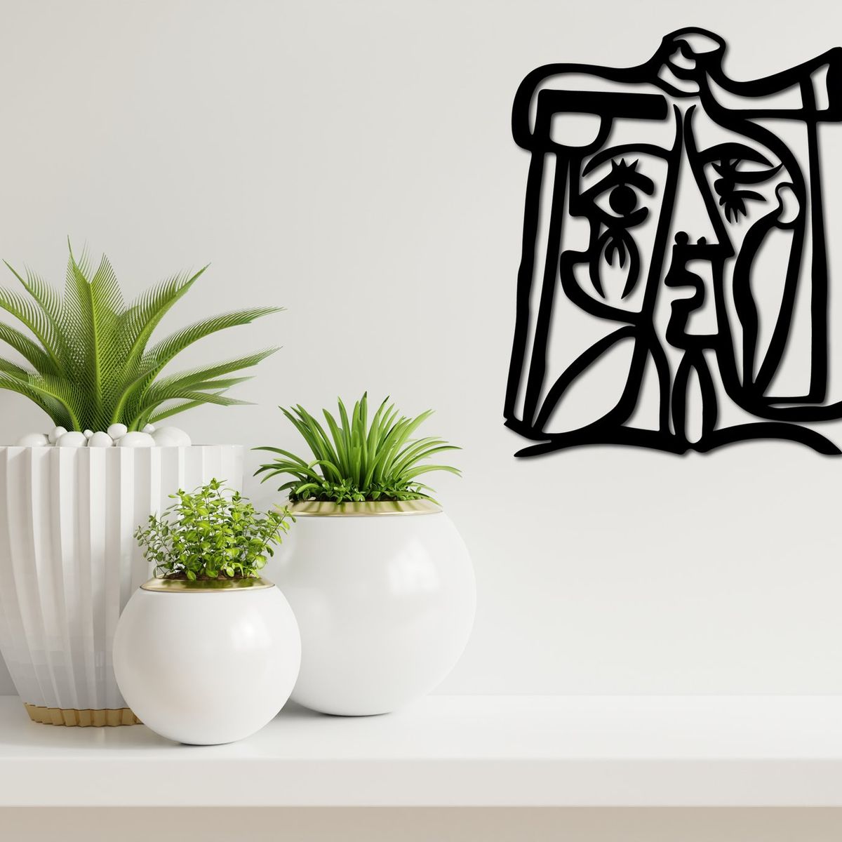 ELAB PROPIA - Cuadro Picasso Cubismo Abstracto 40x33cm - Madera Fun Republic