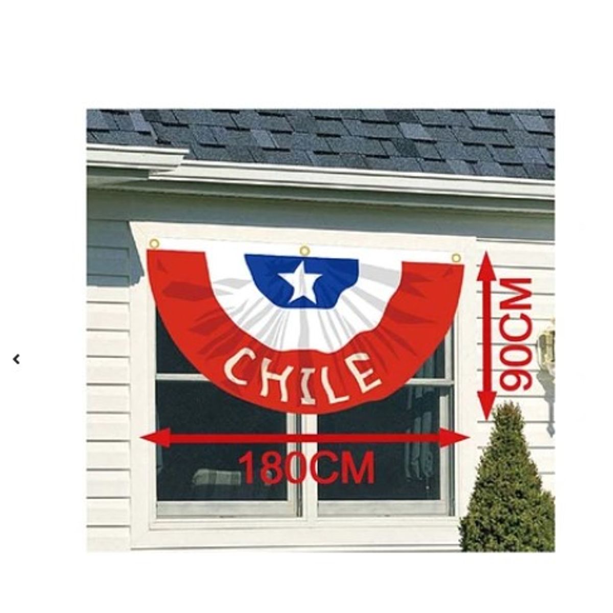 GENERICO - Bandera De Chile De Ventana 90x180Cm Fiestas Patrias