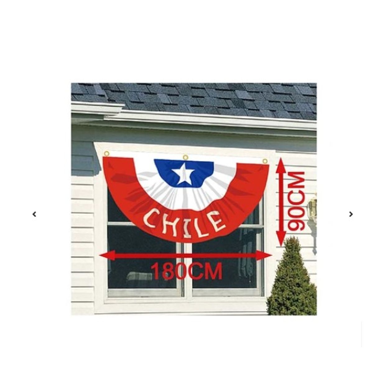 GENERICO - Bandera De Chile De Ventana 90x180Cm Fiestas Patrias