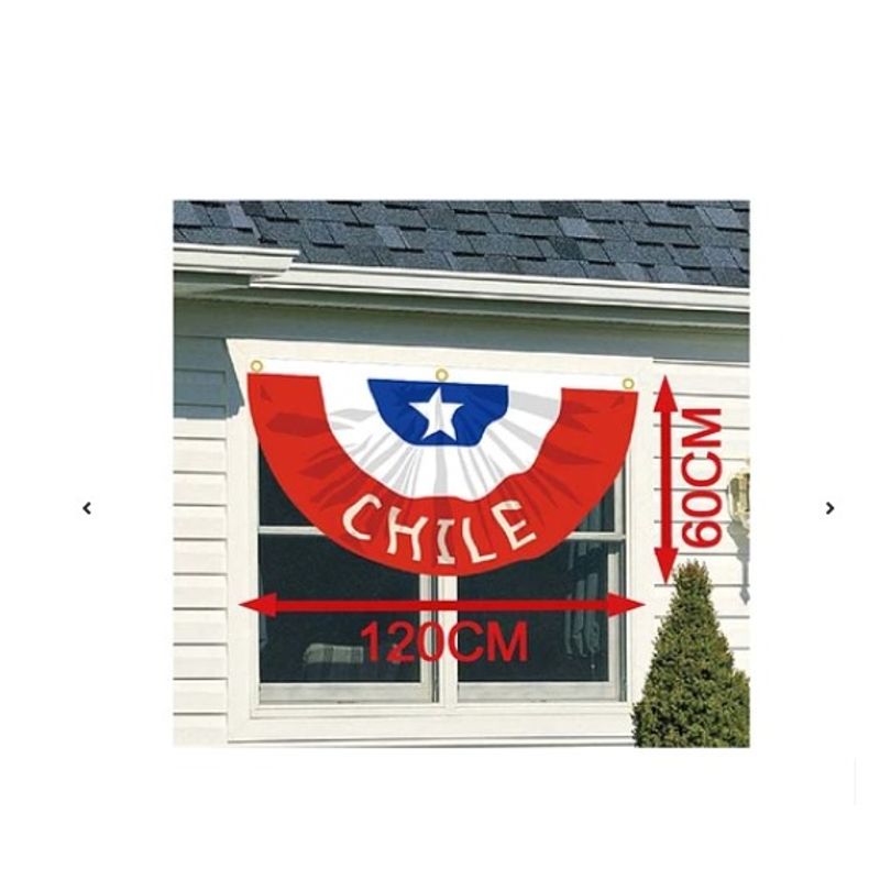 GENERICO - Bandera De Chile De Ventana 60x120Cm Fiestas Patrias