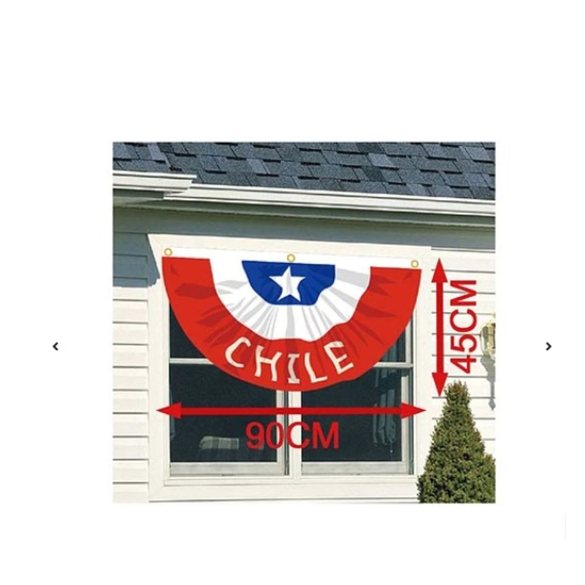 GENERICO - Bandera De Chile De Ventana 45x90Cm Fiestas Patrias