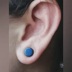 ELBAULDEJUMA - Aros Iman Redondo Punk Sin perforacion Azul.-