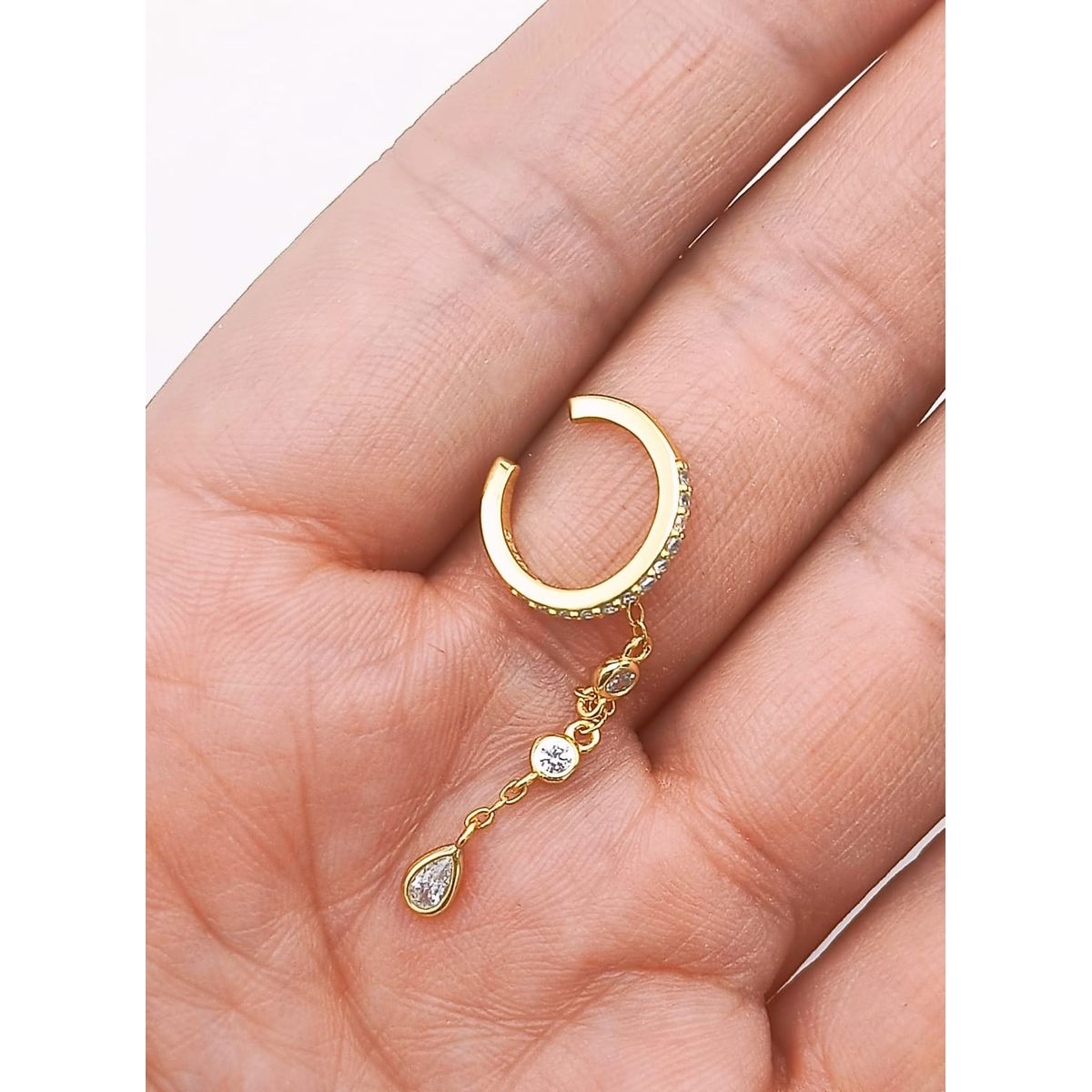 ELBAULDEJUMA - Aro Earcuff Jasmine Plata 925 Chapado En Oro 18k
