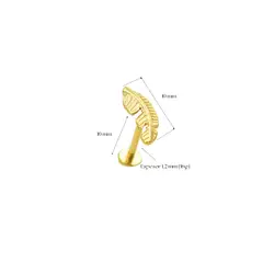 ELBAULDEJUMA - Piercing Labret Titanio Astm F136 G23 Hoja Chapada En Oro