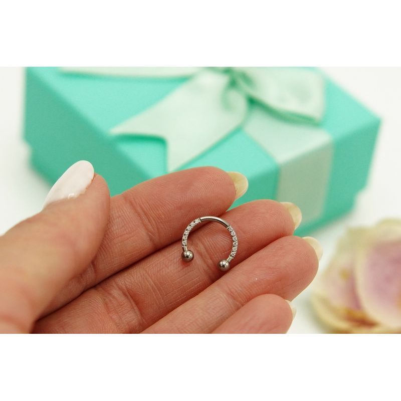 ELBAULDEJUMA - Piercing Septum 16g Titanio Astm F136 G23 Aro Zirconia Punk