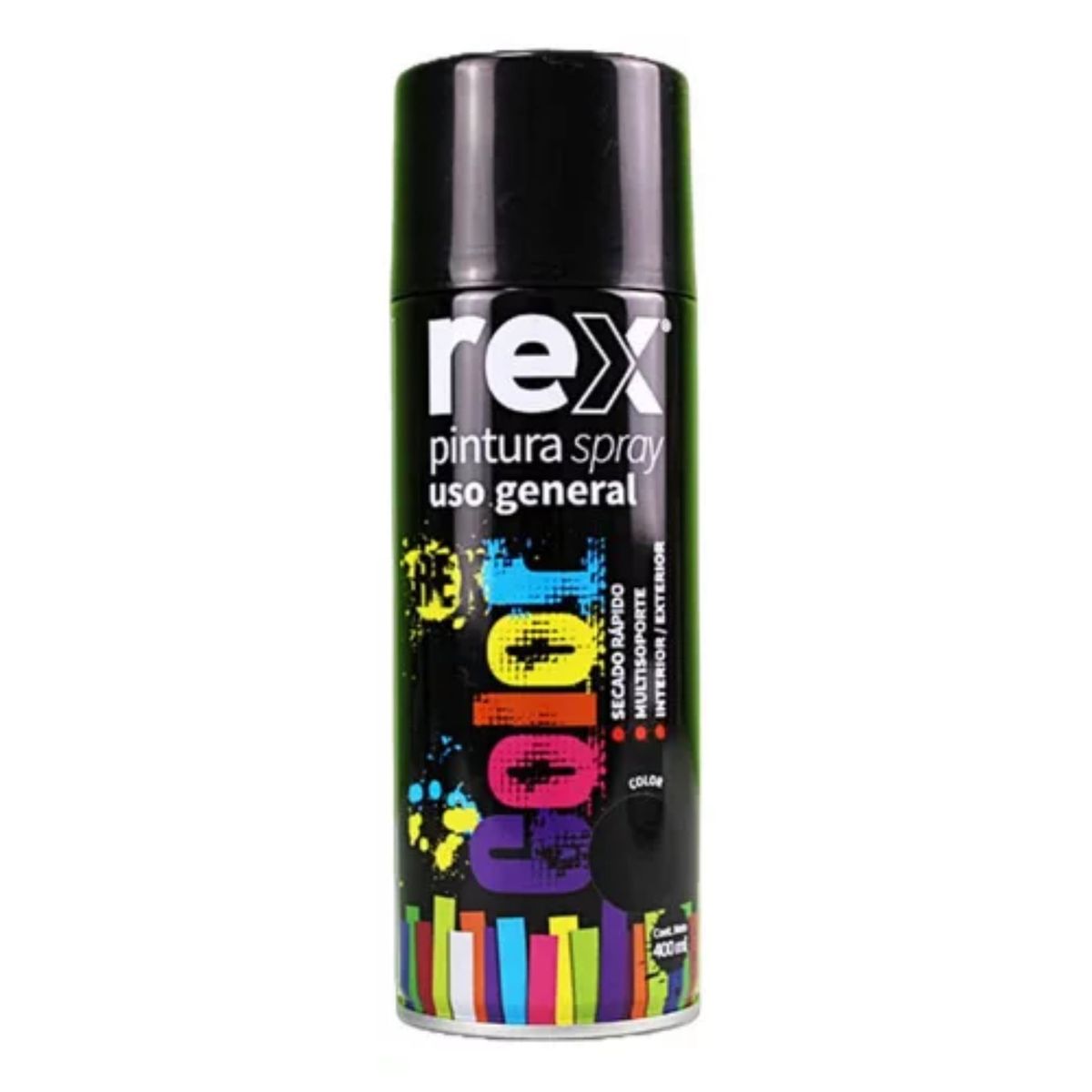 GENERICO - Pintura Spray Uso General Negro Brillante 400ml