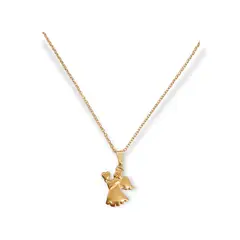 ELBAULDEJUMA - Colgante Angel Guardian Chapado En Oro Corazon Proteccion